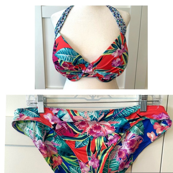 Tommy Bahama Women's Tropical Orchid Groves Bikini Set in Size XL - Picture 1 of 12